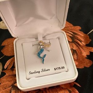 Sterling silver art swat elements mermaid pendant/necklace on 18”chain